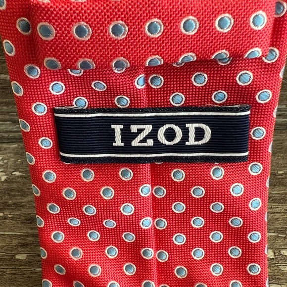IZOD necktie men’s formal wear tie business suit polyester dot print pattern - Picture 4 of 6